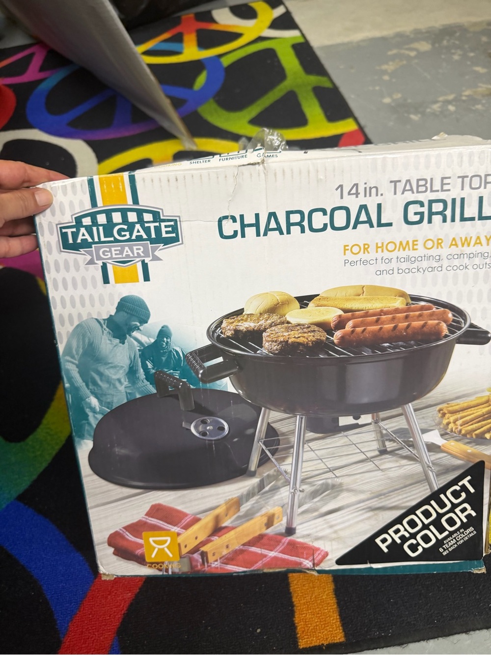 Tailgate Gear 14in Charcoal Tabletop Grill - Black